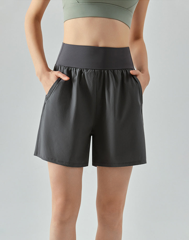 High Waist Loose Athletic Shorts Wide Leg Running Short