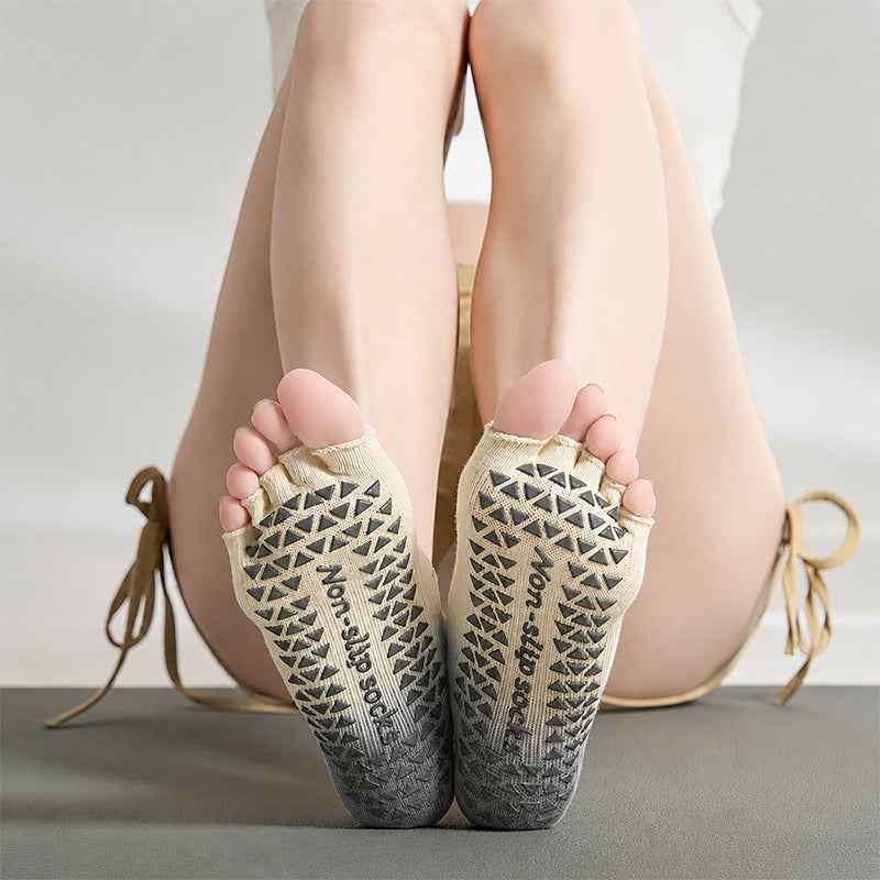 Five-toe Yoga Socks Non Slip Pilates Ankle Socks with Grips