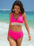High Waisted Color Block Bikini Sets
