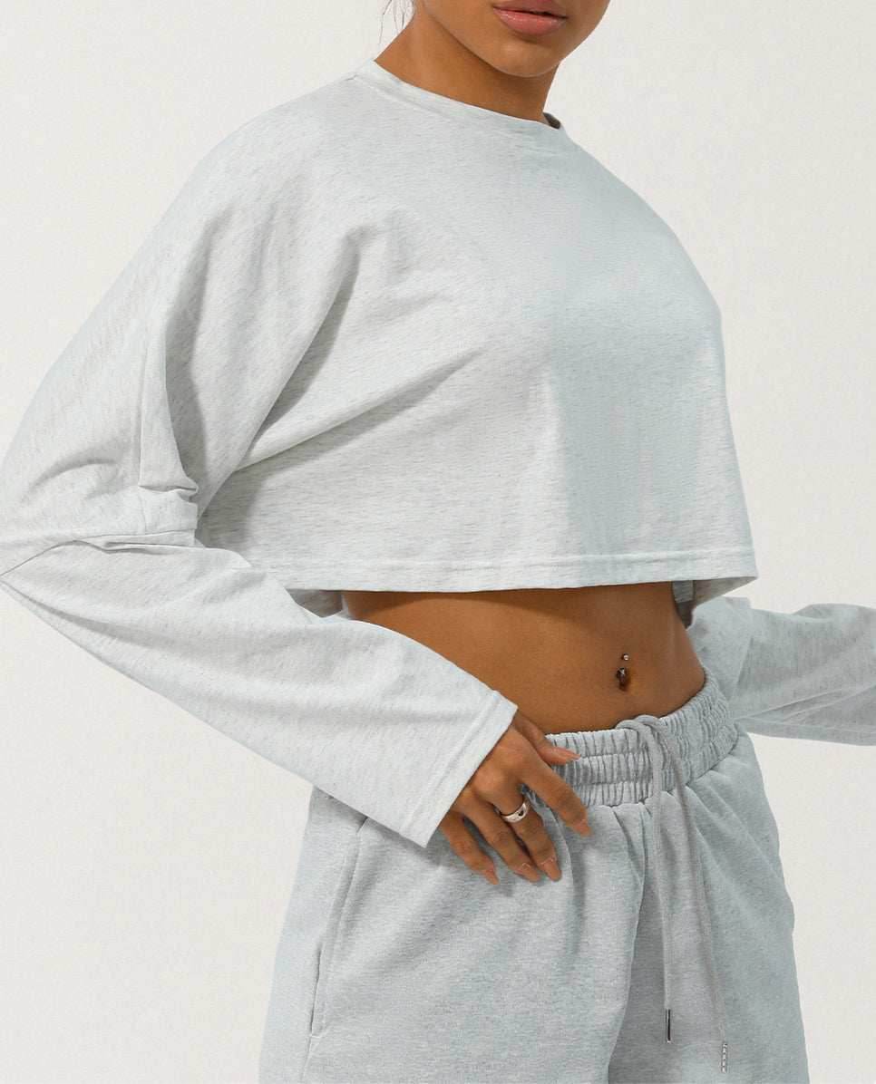 Long Sleeve Crop Athletic Sweatshirt T-Shirt