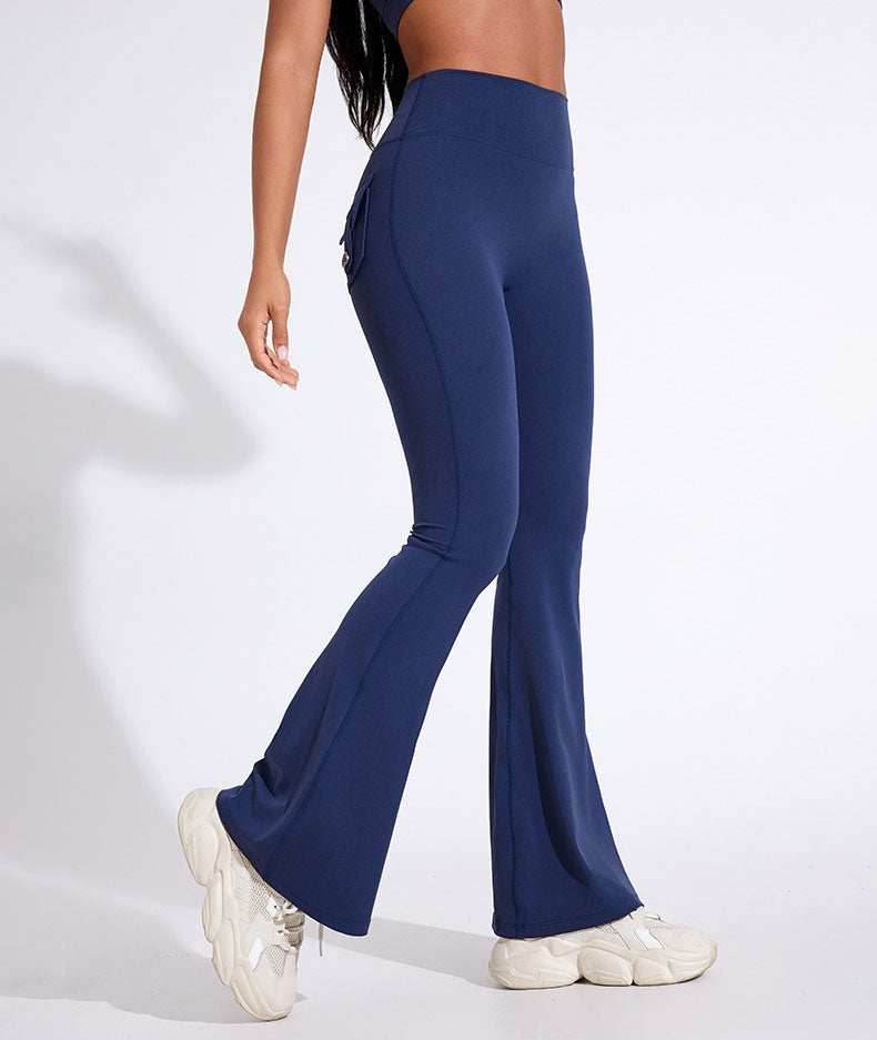 High Waist Yoga Flared Pant With Tooling Pocket