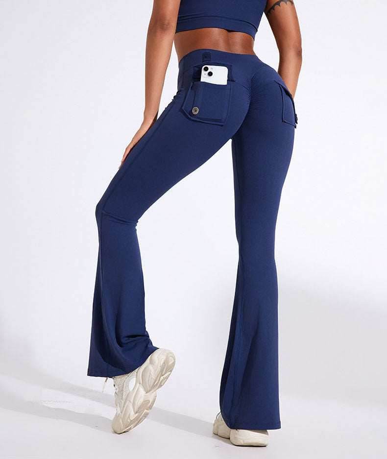 High Waist Yoga Flared Pant With Tooling Pocket
