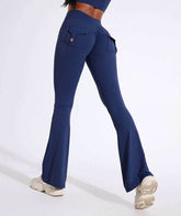 High Waist Yoga Flared Pant With Tooling Pocket