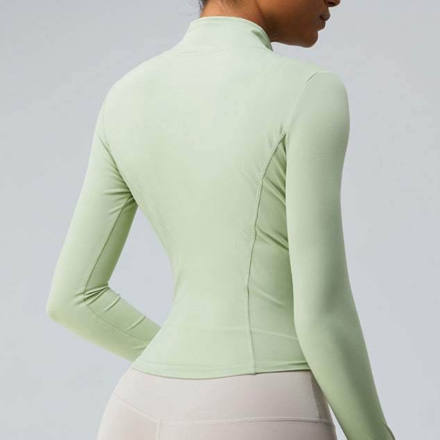 Cropped Full Zip Slim Fit Athletic Jacket
