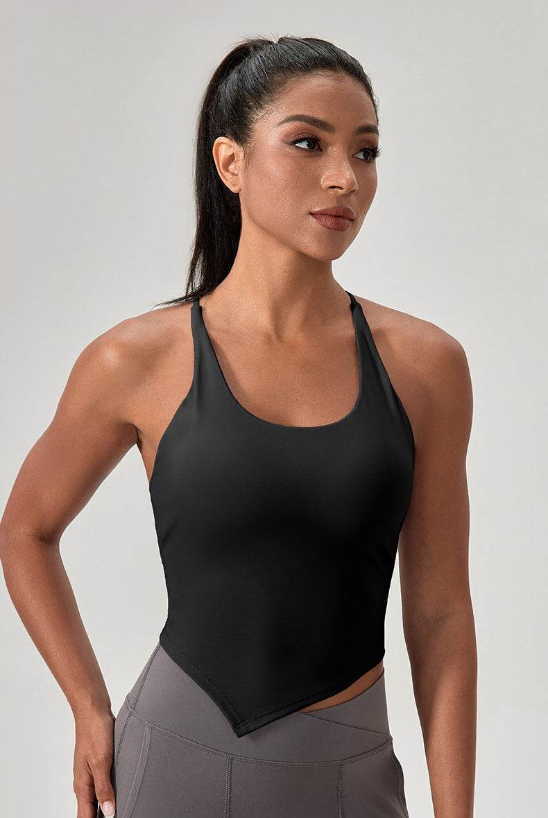Asymmetrical Triangle Hem Sport Tank Top