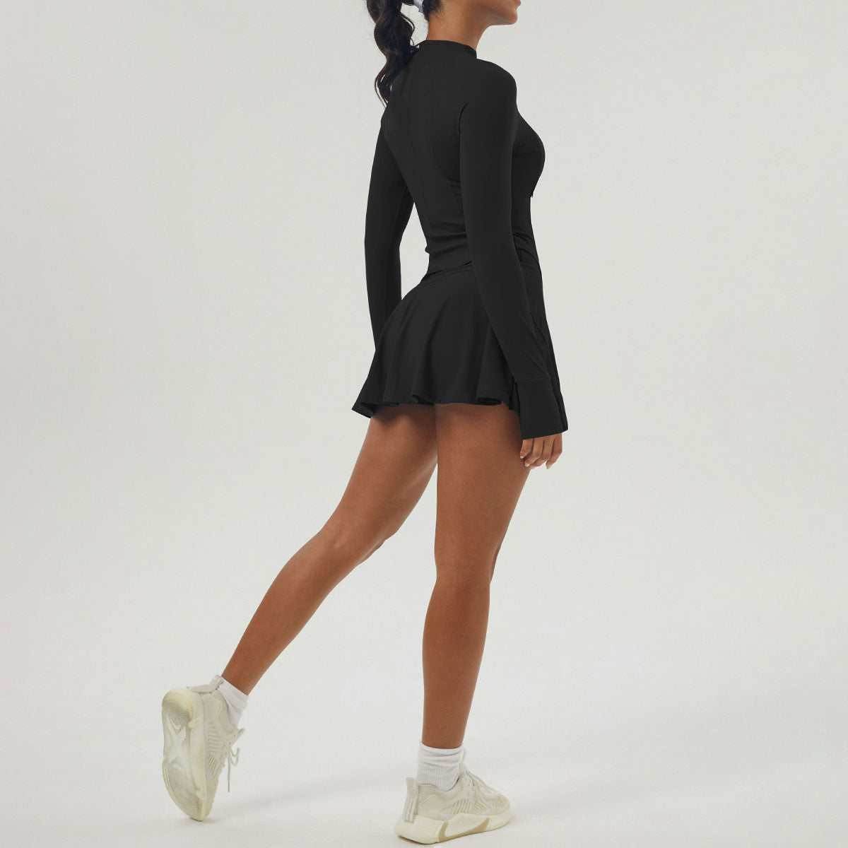 Sports Tennis Dress Set With Jacket and Skirt