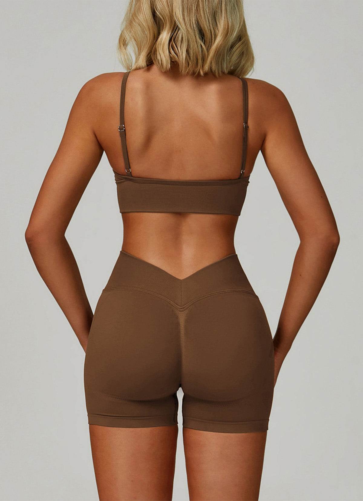 V Neck Adjustable Shoulder Straps Sports Bra