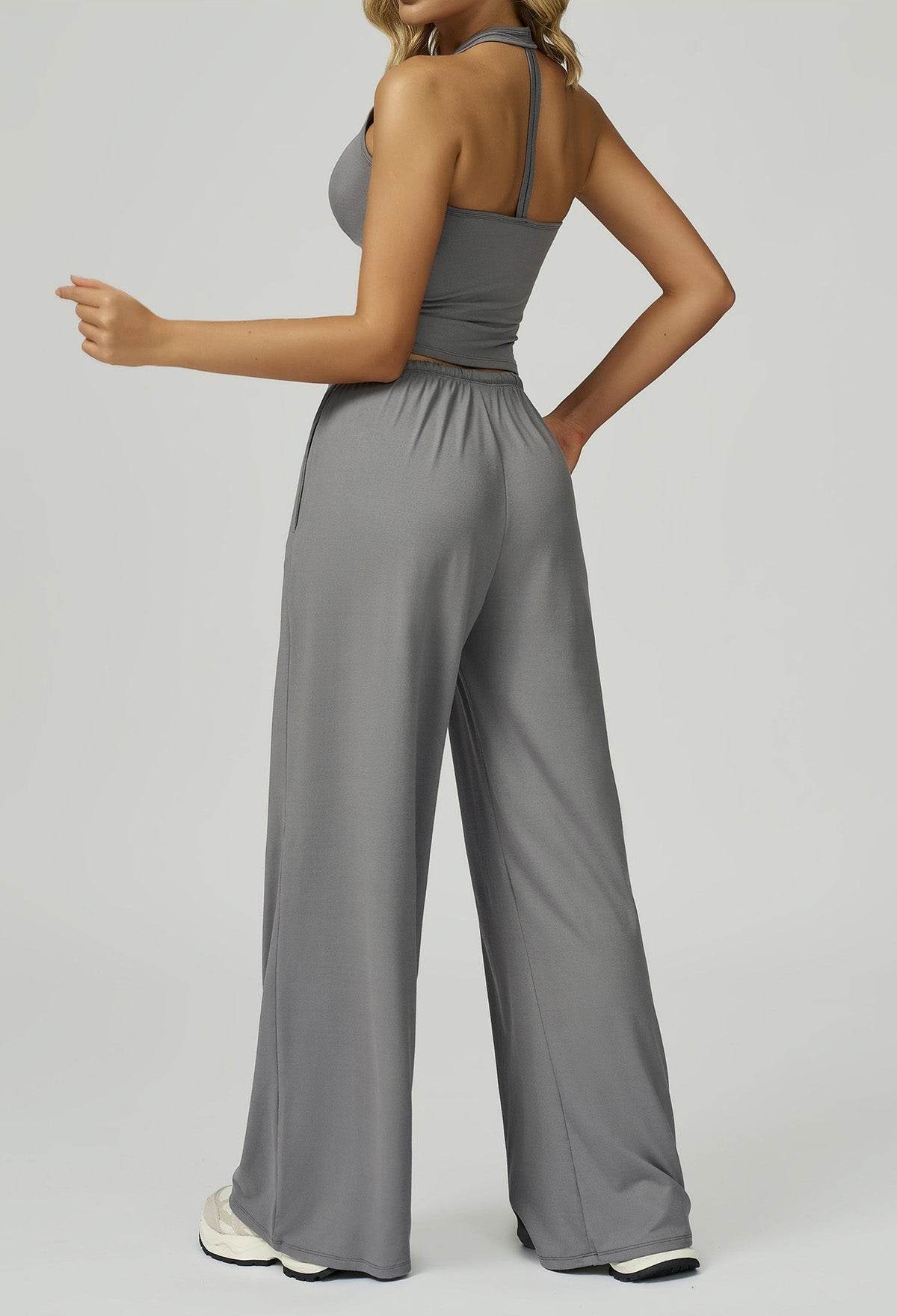 Activewear Wear with Tank Top and Wide Leg Lounge Pants -