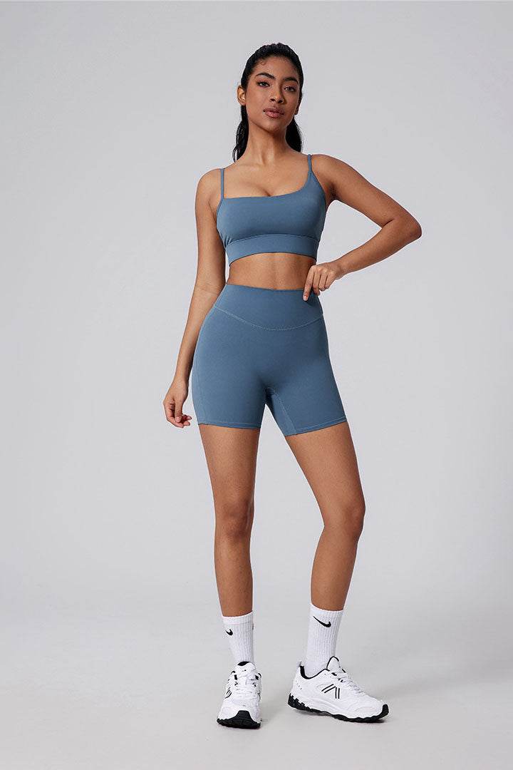 Square Neck Thin Strap Sports Bra