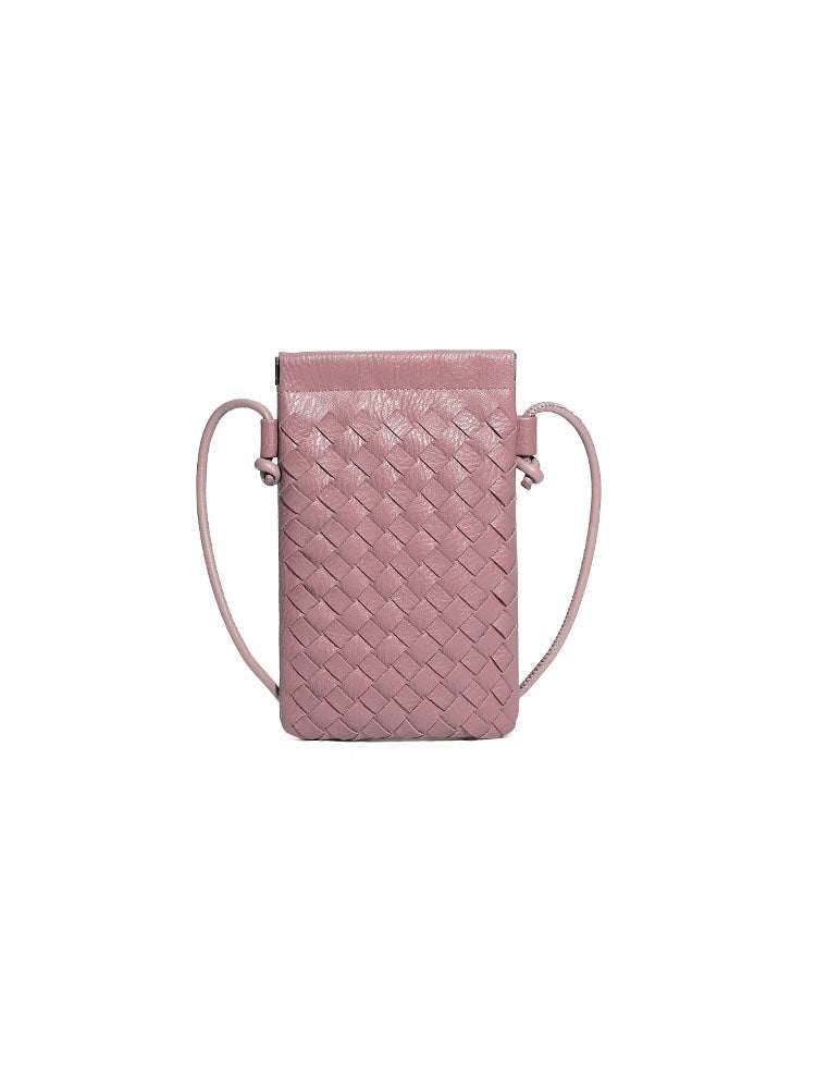 PU Leather Simple Woven Crossbody Bag