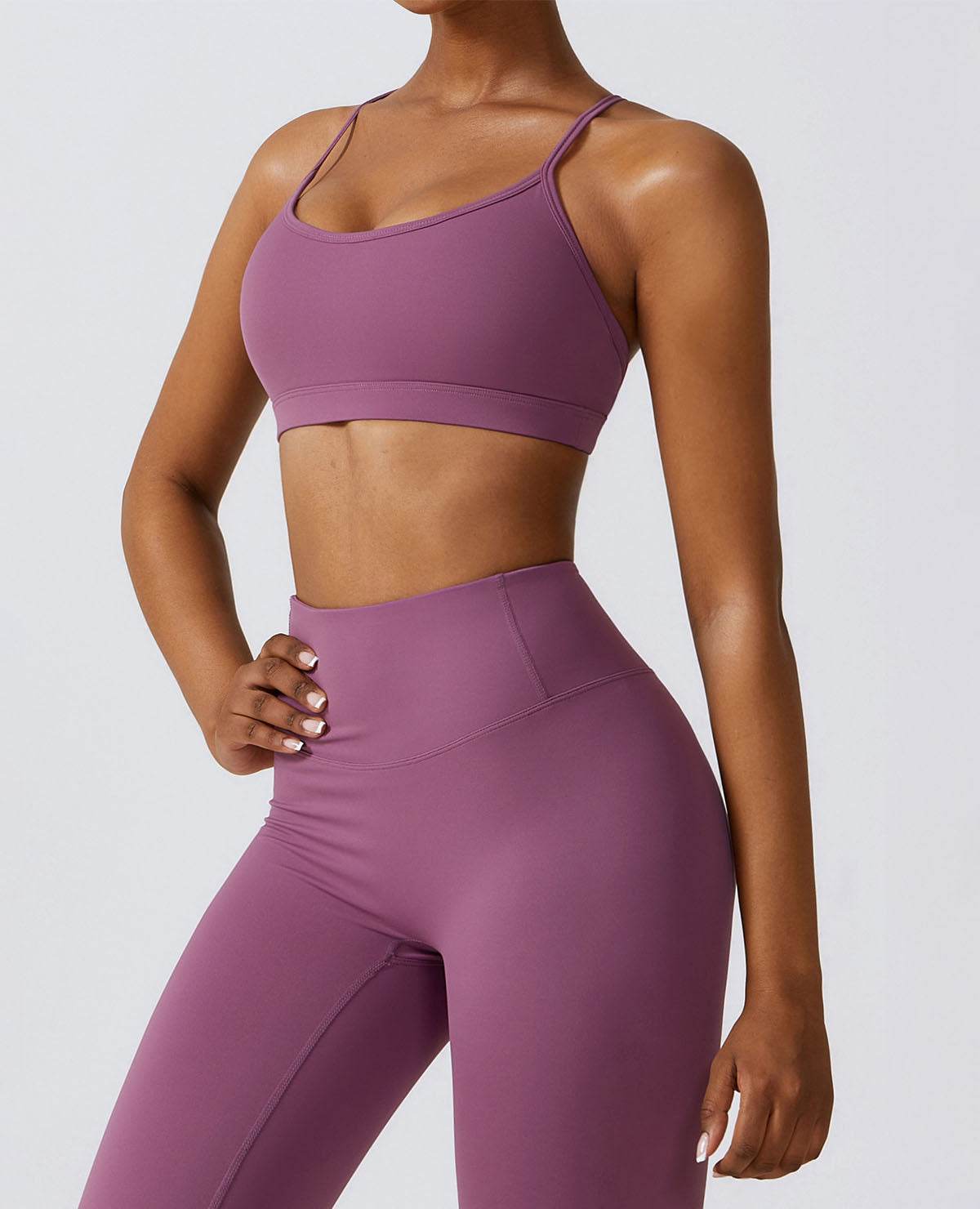 Strappy Criss-Cross Back Sports Bra with Removable Pads