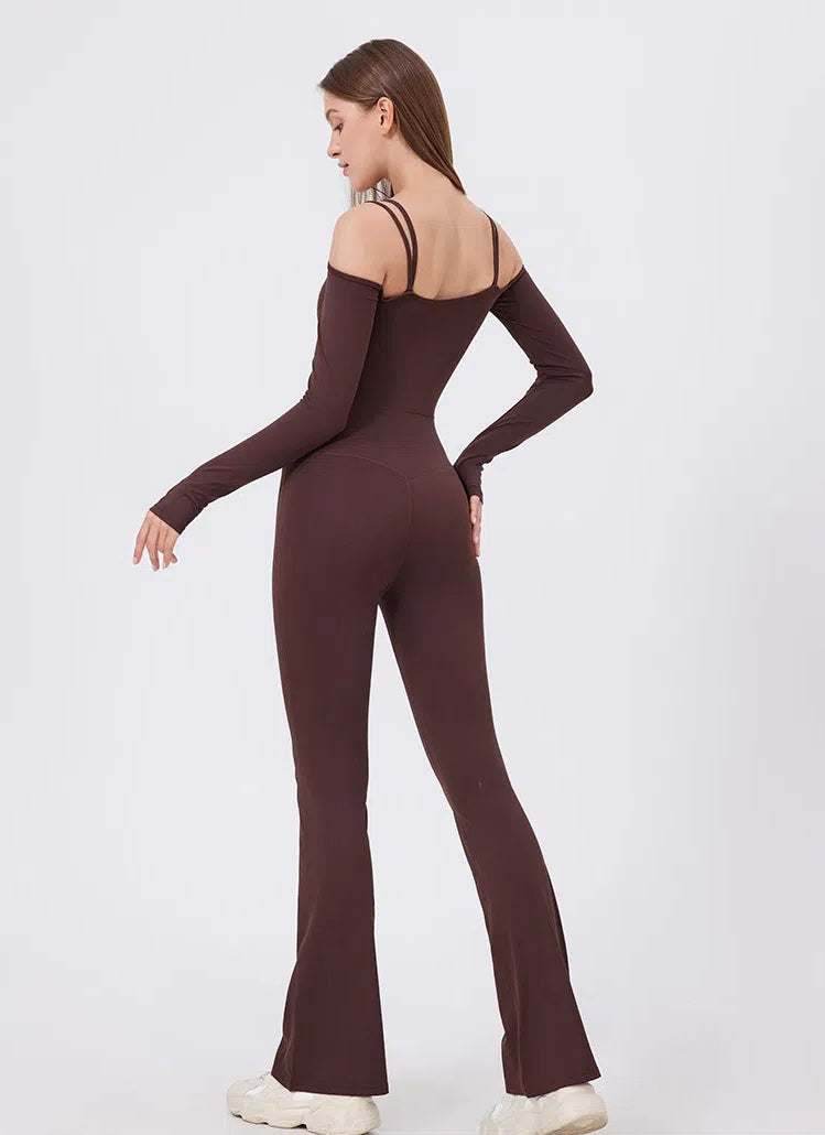 Long Sleeve Strapless Sports Jumpsuit