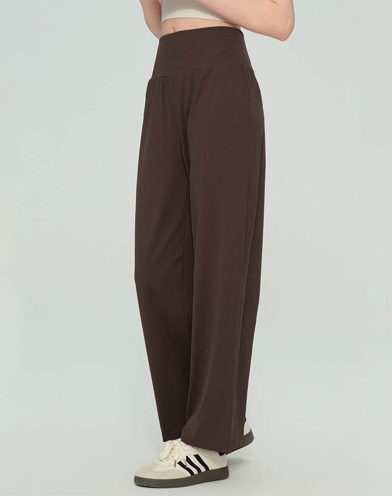 High Waist Straight Leg Pants Casual Trousers with Pocket