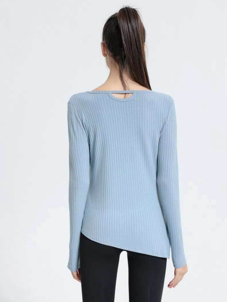 Long Sleeve Ribbed Sports T-Shirts -