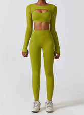Gym Wear Set With Crop Top and Leggings