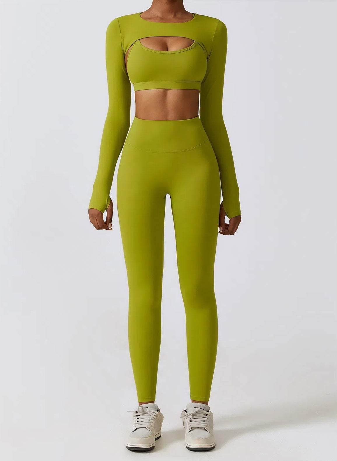 Gym Wear Set With Crop Top and Leggings