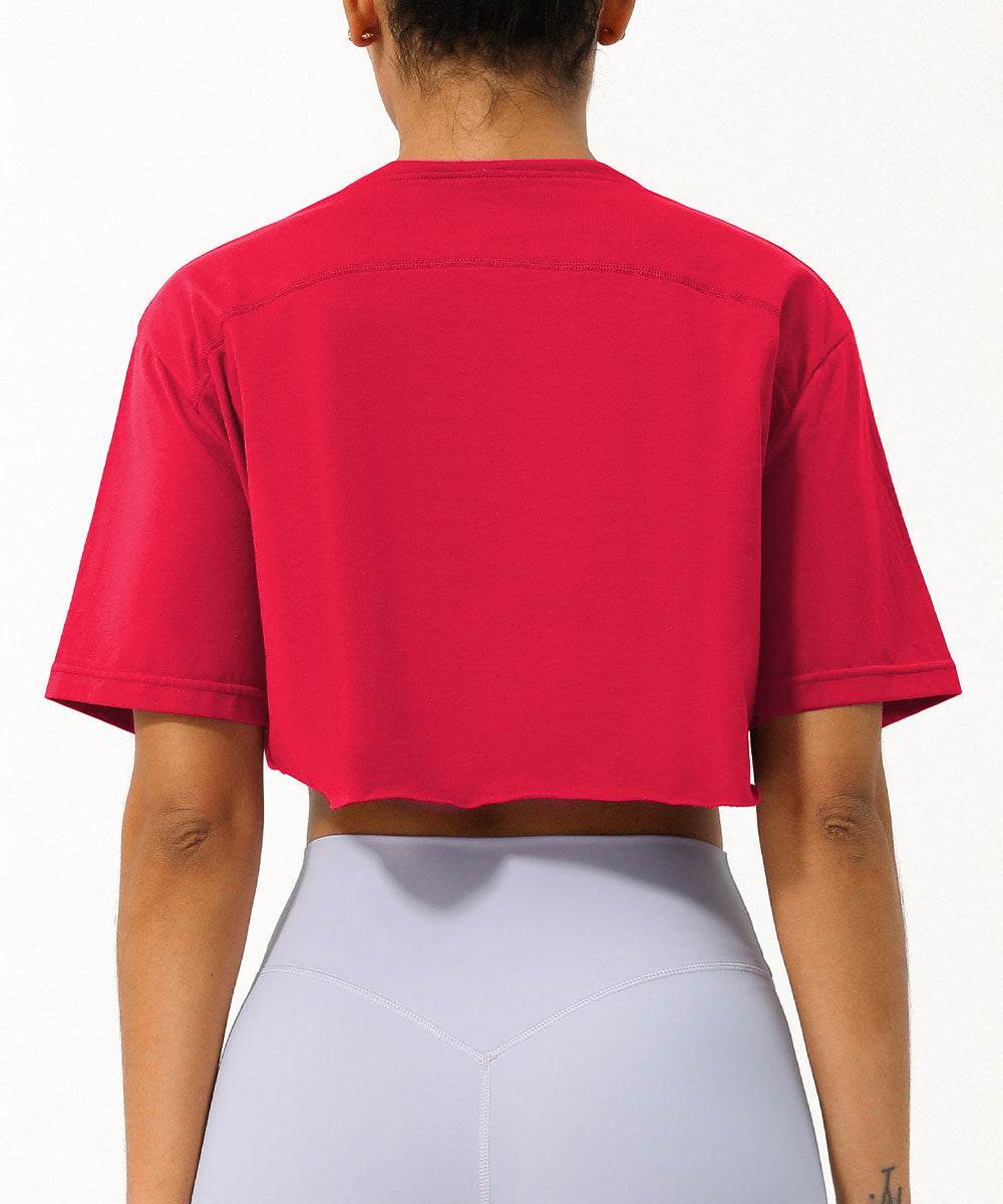 Workout Crop Tops Short Sleeve Yoga Shirts
