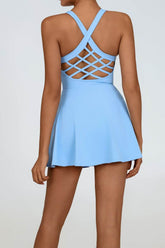 Cross Back Tennis Dress with Built Shorts