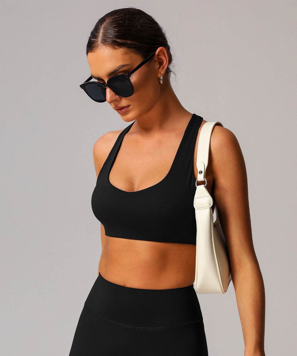 Racerback Sport Bra Tops with Built in Chest Pads