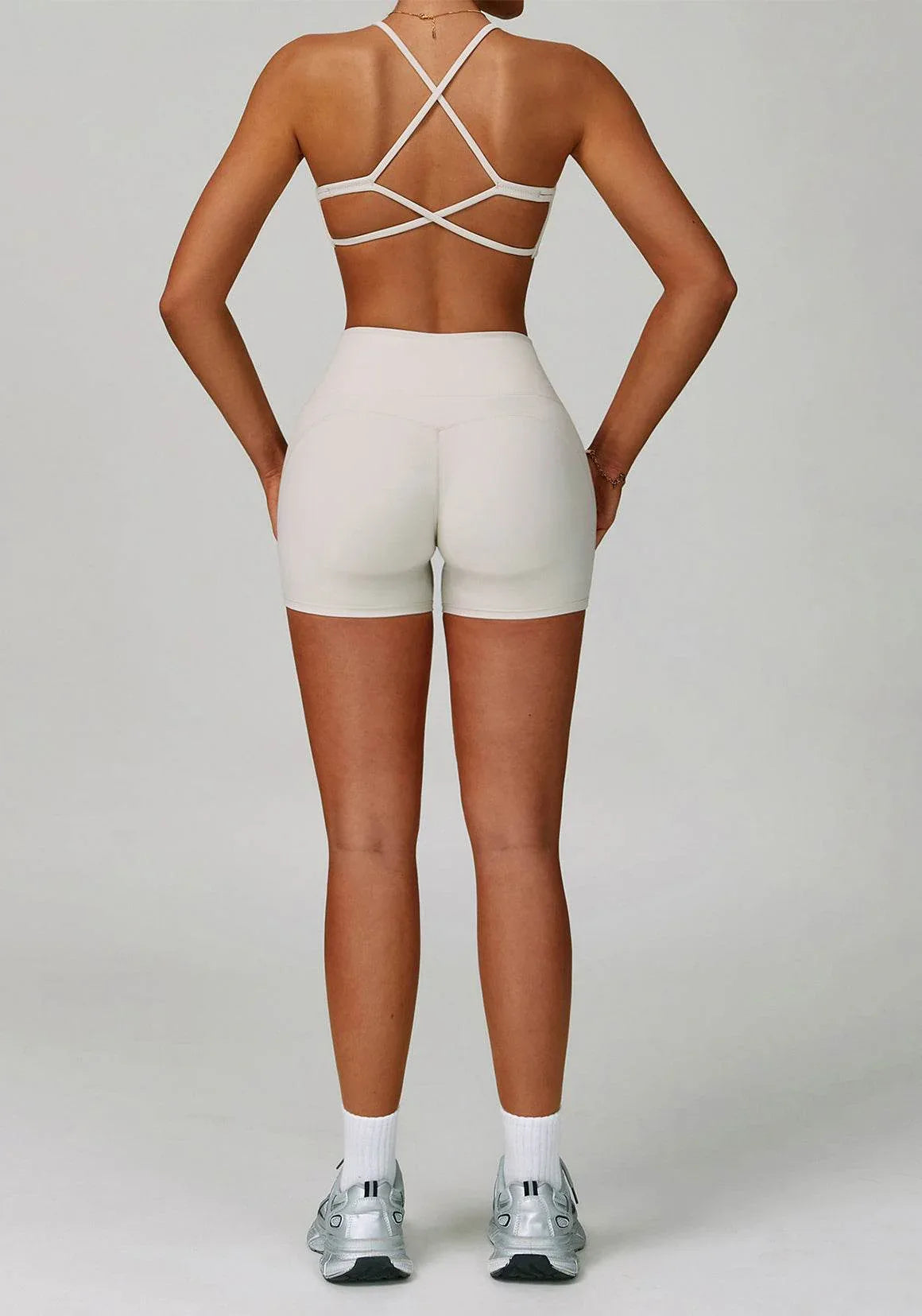 Activewear Set with Cross Back Sports Bra and Short -