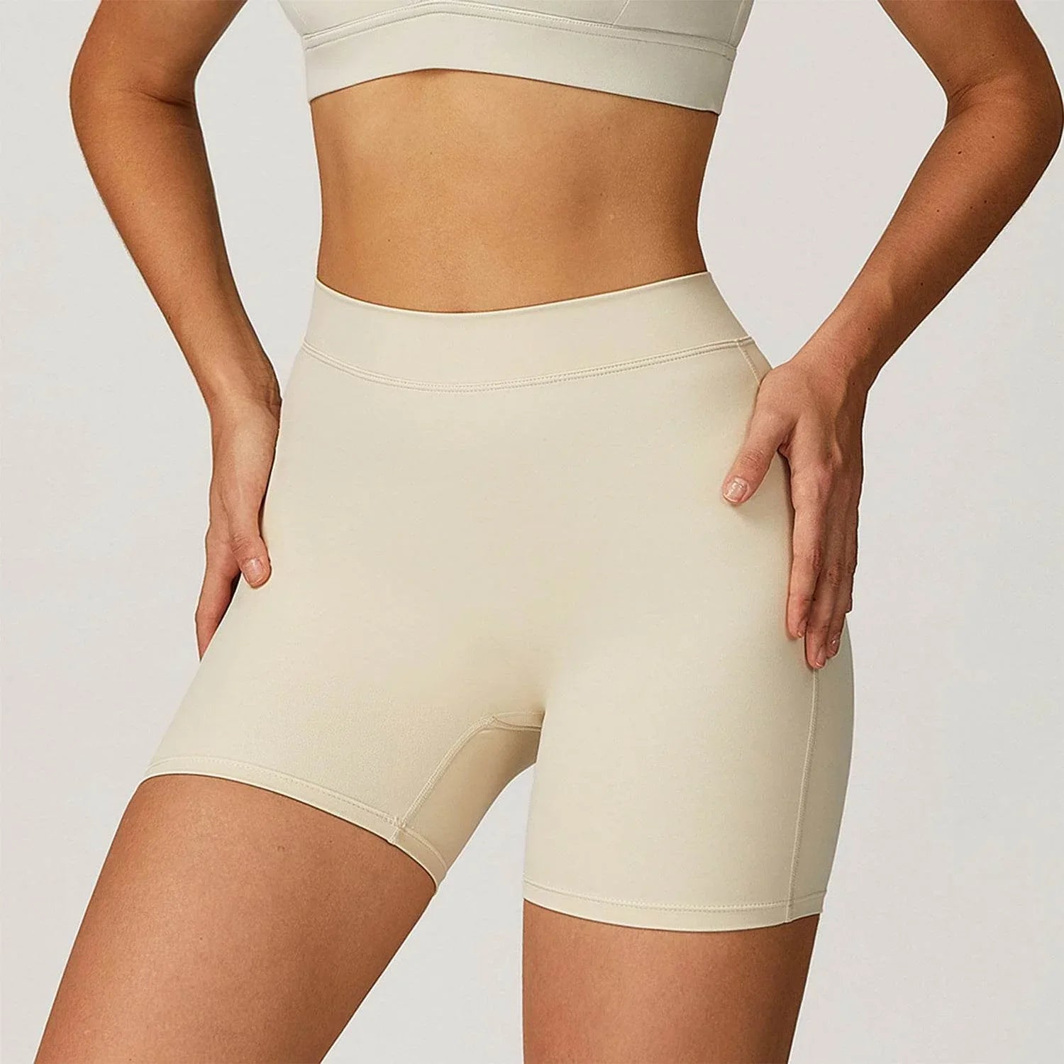 No Front Seam High Waist Yoga Shorts -