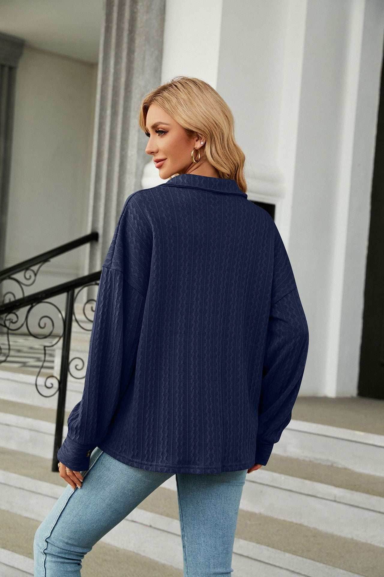 Casual Long Sleeve Button Down Shirt Coat