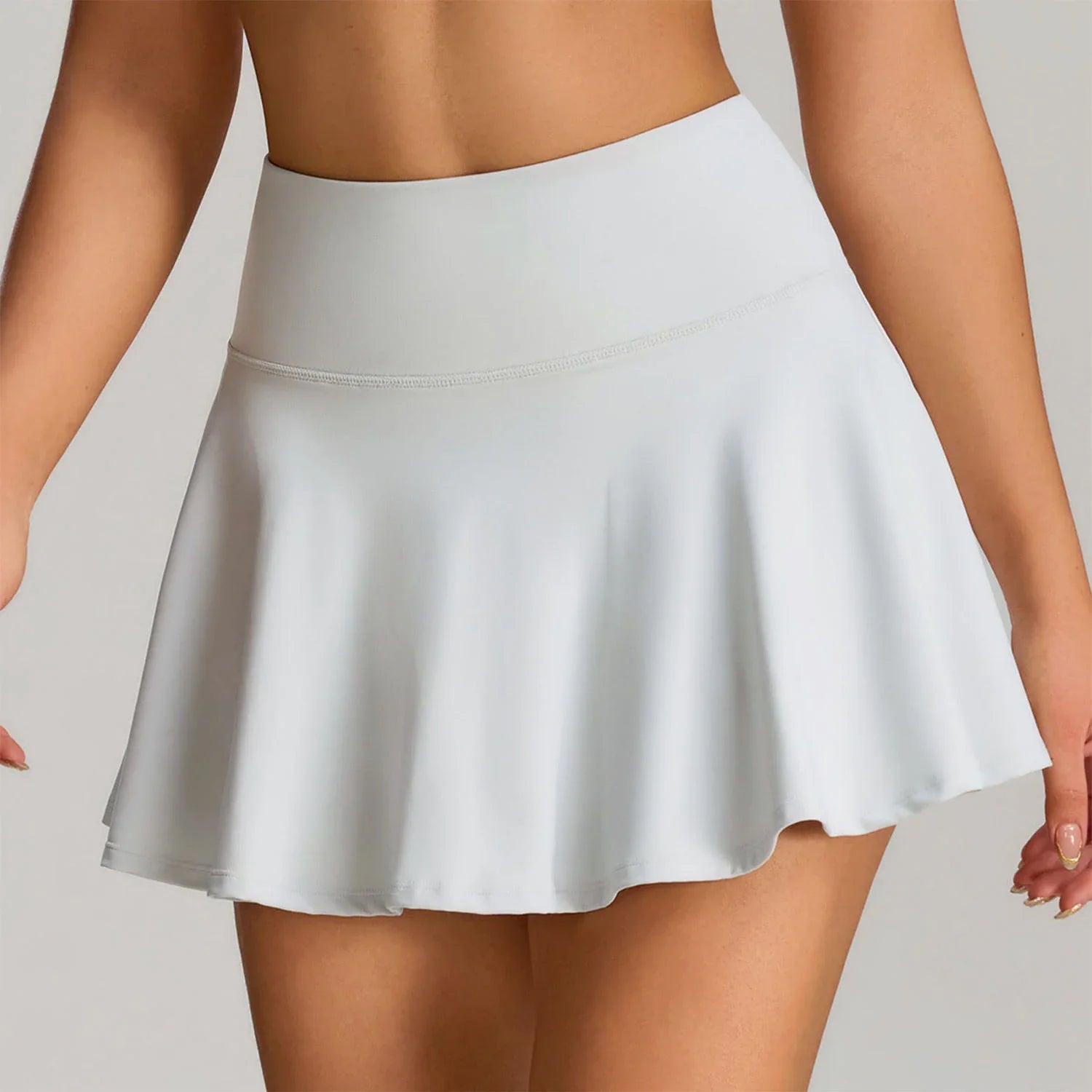 High Waisted Pleated Tennis Skirt with Short and Pocket