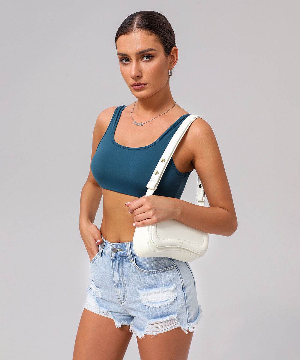 U Back Sports Bra with Built in Chest Pads -