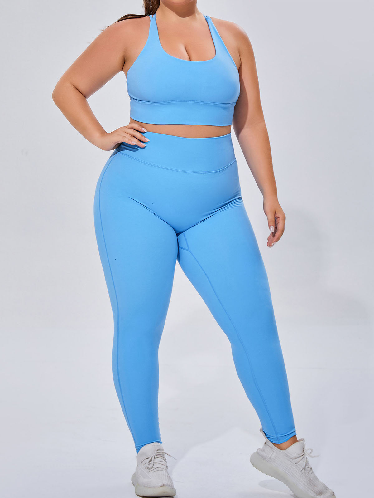Workout Sets with Cross Strap Sports Bra and Legging