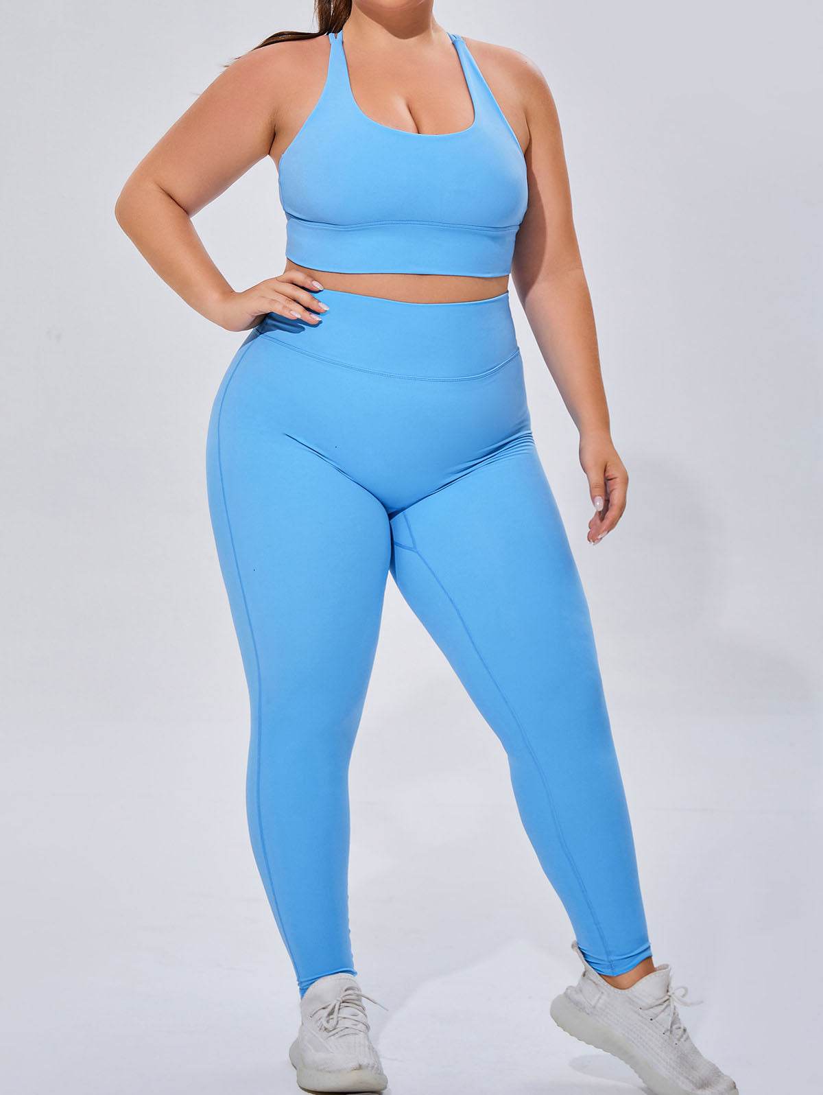 Workout Sets with Cross Strap Sports Bra and Legging