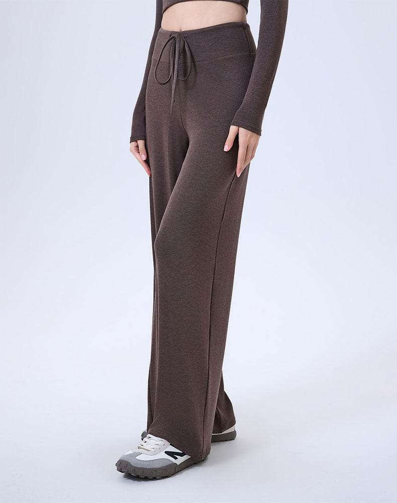 High Waist Wide Leg Pants Lounge Sweatpants with Drawstring