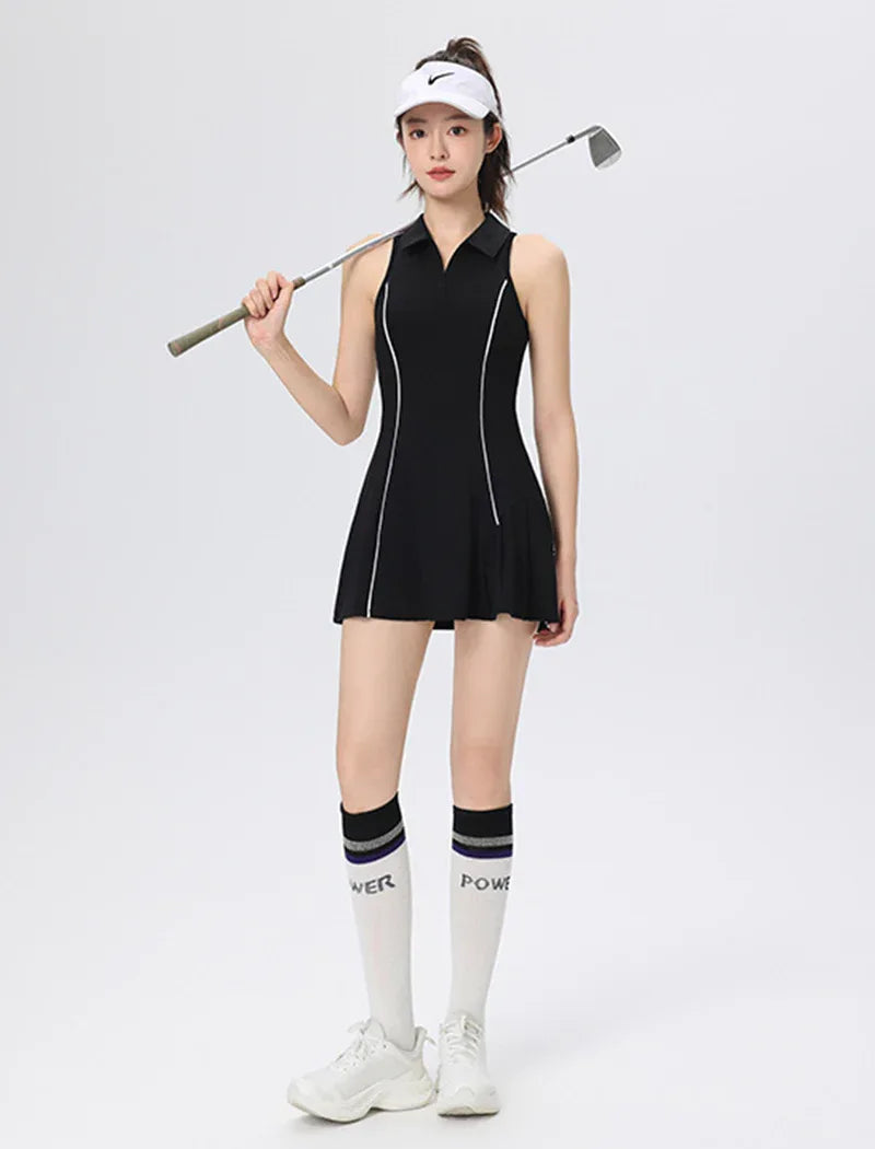 Tennis Golf Dresses Sleeveless Athletic Dress with Shorts -