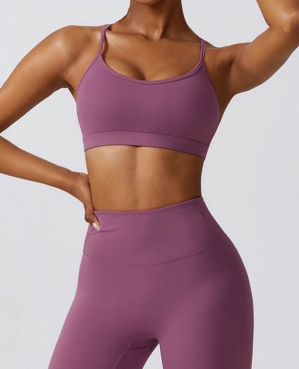 Strappy Criss-Cross Back Sports Bra with Removable Pads
