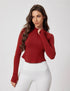 Slim Fit Fitness Zipper Jacket with Thumb Hole