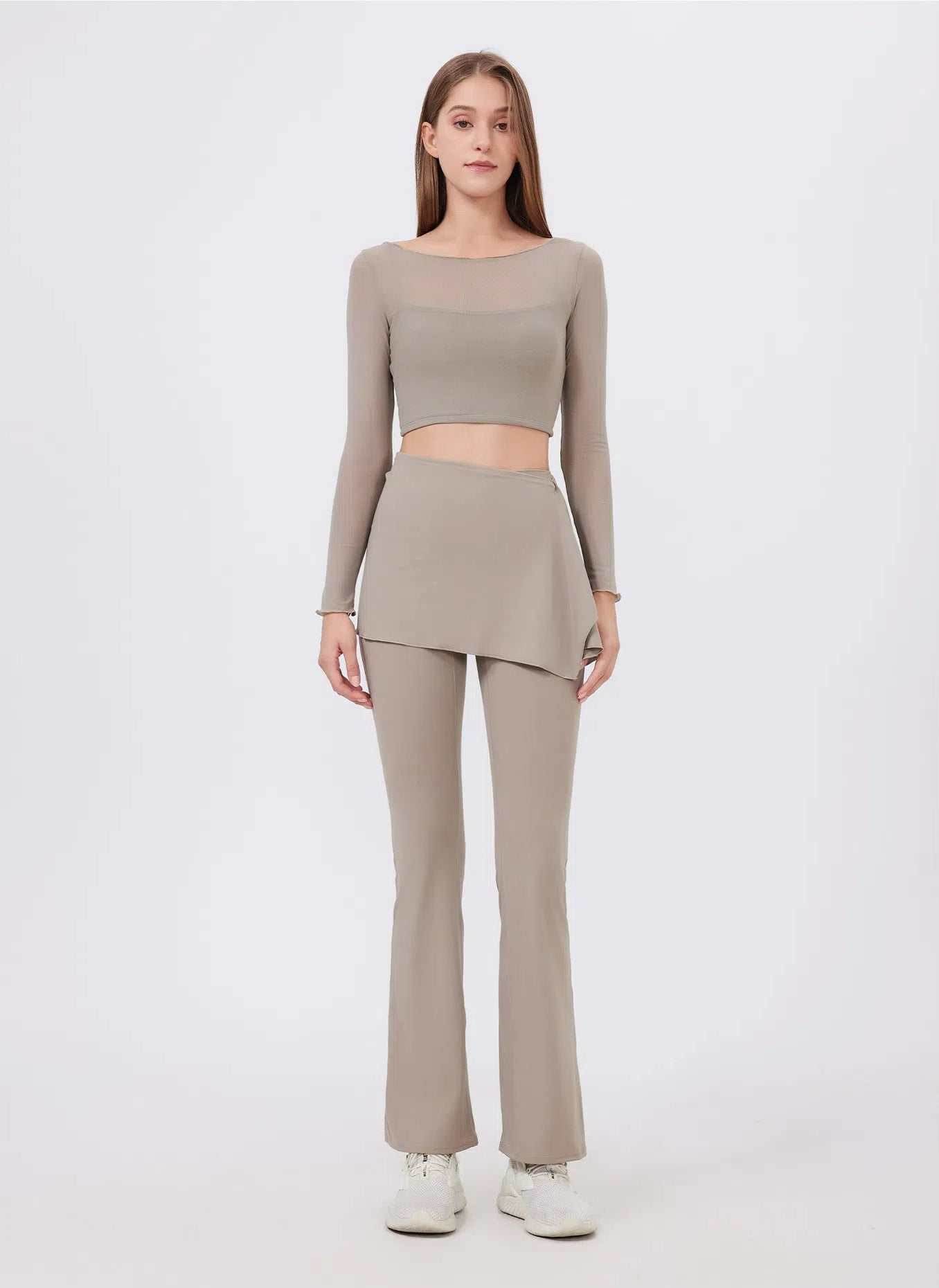 Semi Skirted Gym Flared Pants