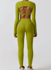 Gym Wear Set With Crop Top and Leggings