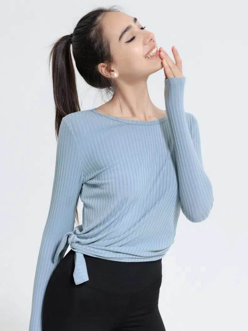 Long Sleeve Ribbed Sports T-Shirts -