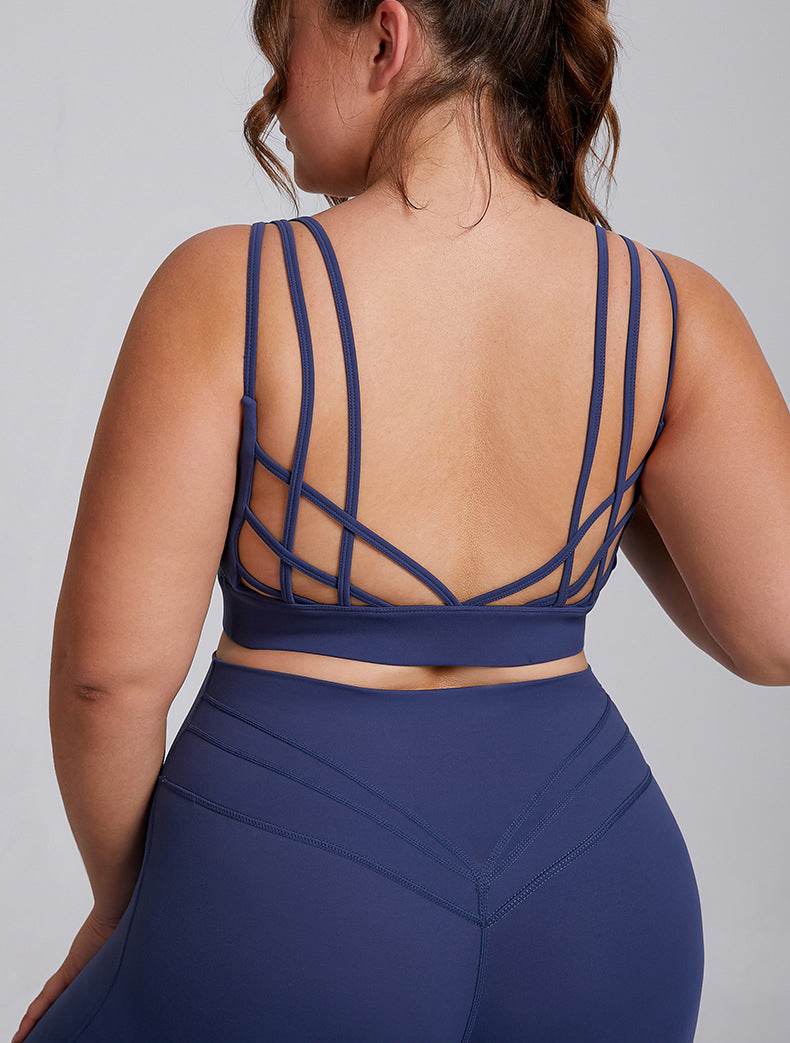 V Neck Cross Back Sports Bra