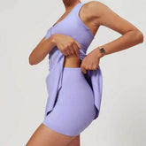 Sleeveless Tennis Dress with Built in Shorts and Padded Bra