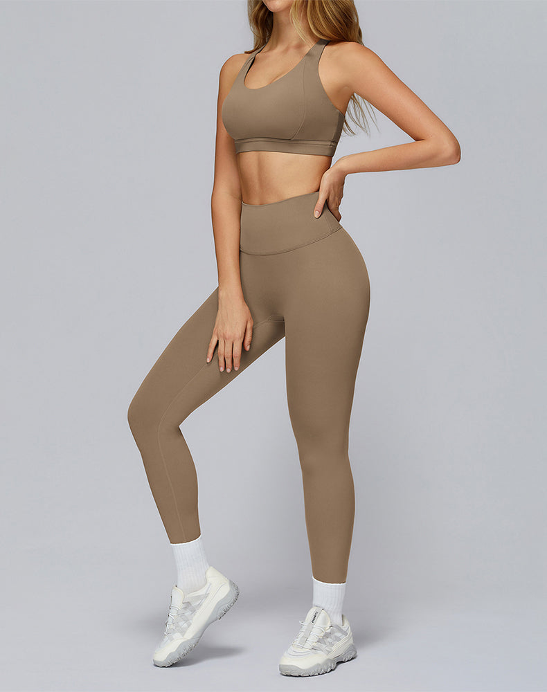 Athletic Wear with Cross Back Strappy Sports Bra and Legging