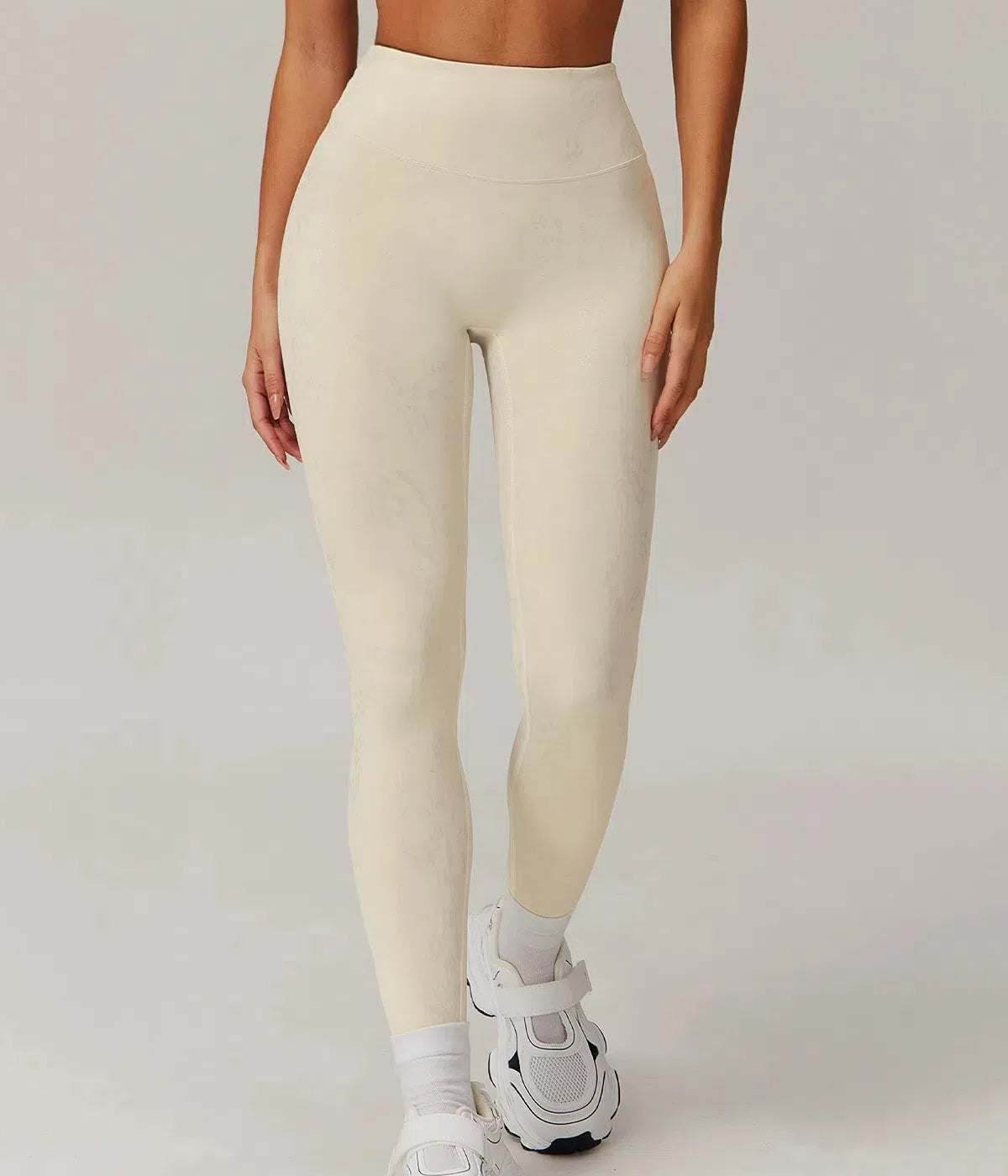 High Waist Yoga Leggings With Gold Blocking Pattern