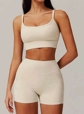 Sports Bra With Gold Blocking Pattern