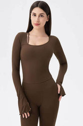 Long Sleeves Ribbed Yoga T-Shirt