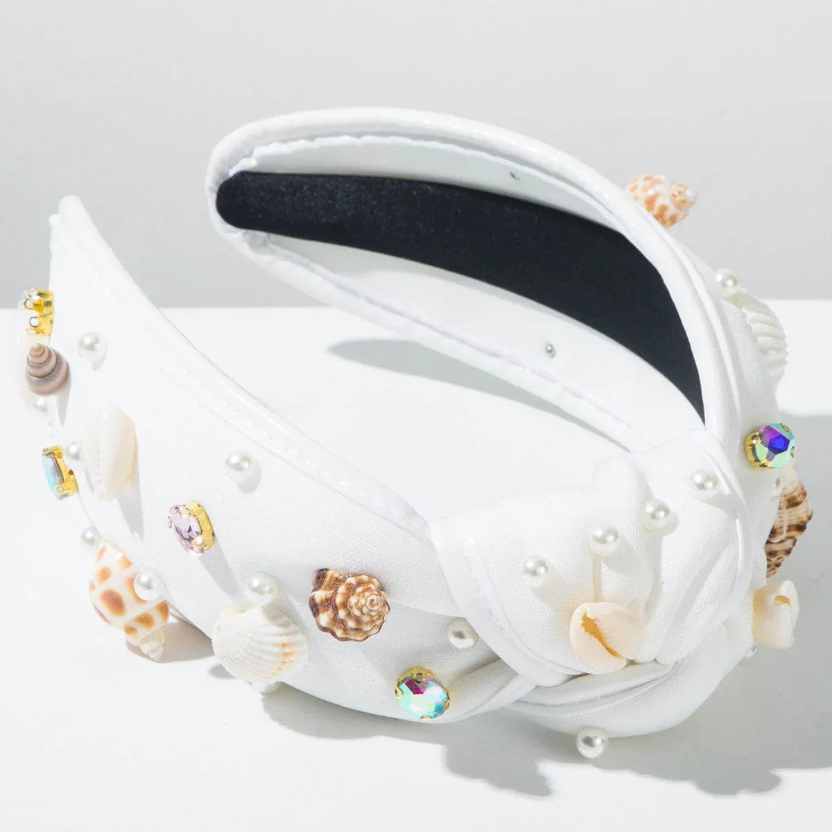 Seaside Vacation Headband with Pearl Diamond Rhinestone Shell Conch -