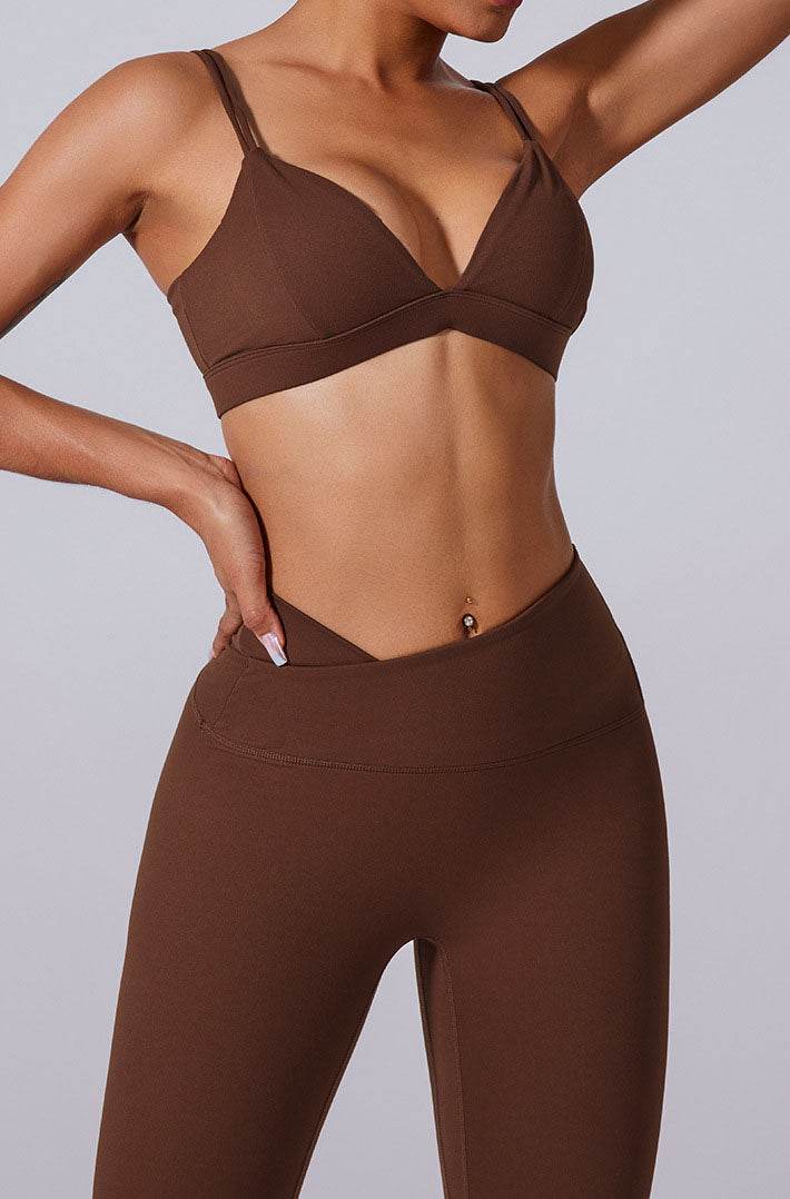 Triangle Cups Cross Back Sports Bra