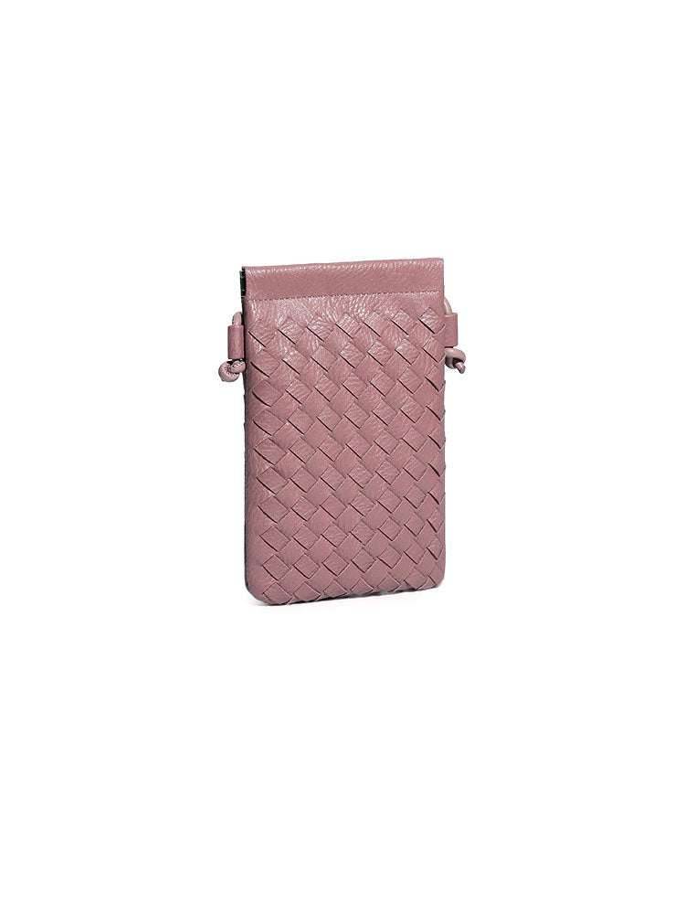 PU Leather Simple Woven Crossbody Bag