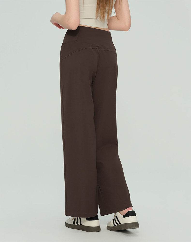 High Waist Straight Leg Pants Casual Trousers with Pocket