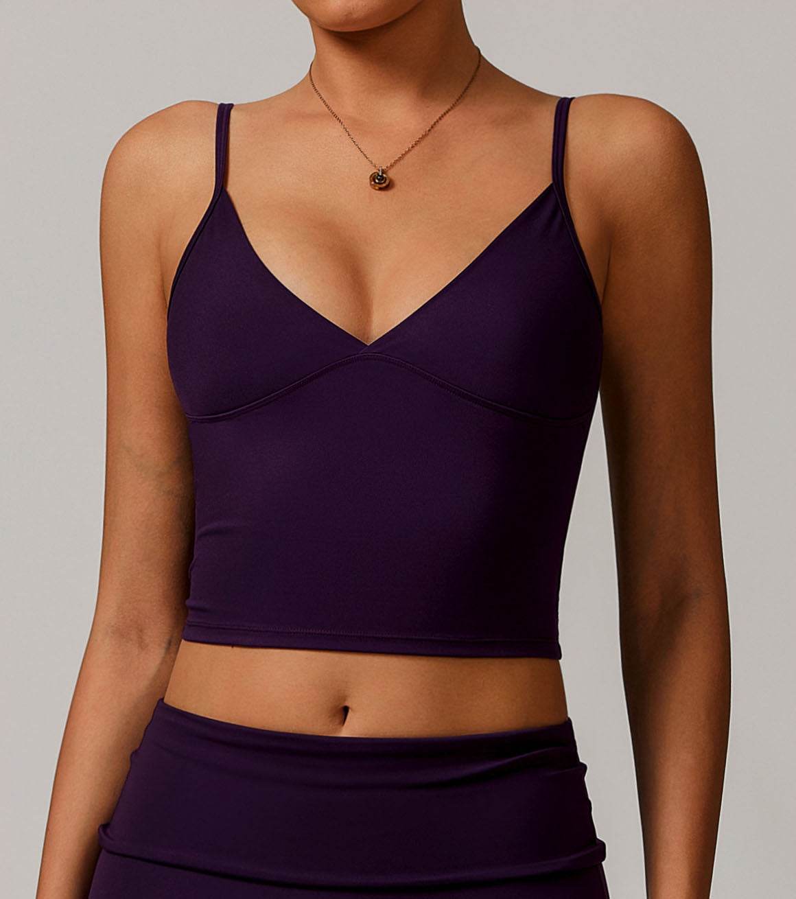 V Neck Spaghetti Fitted Crop Tank Tops