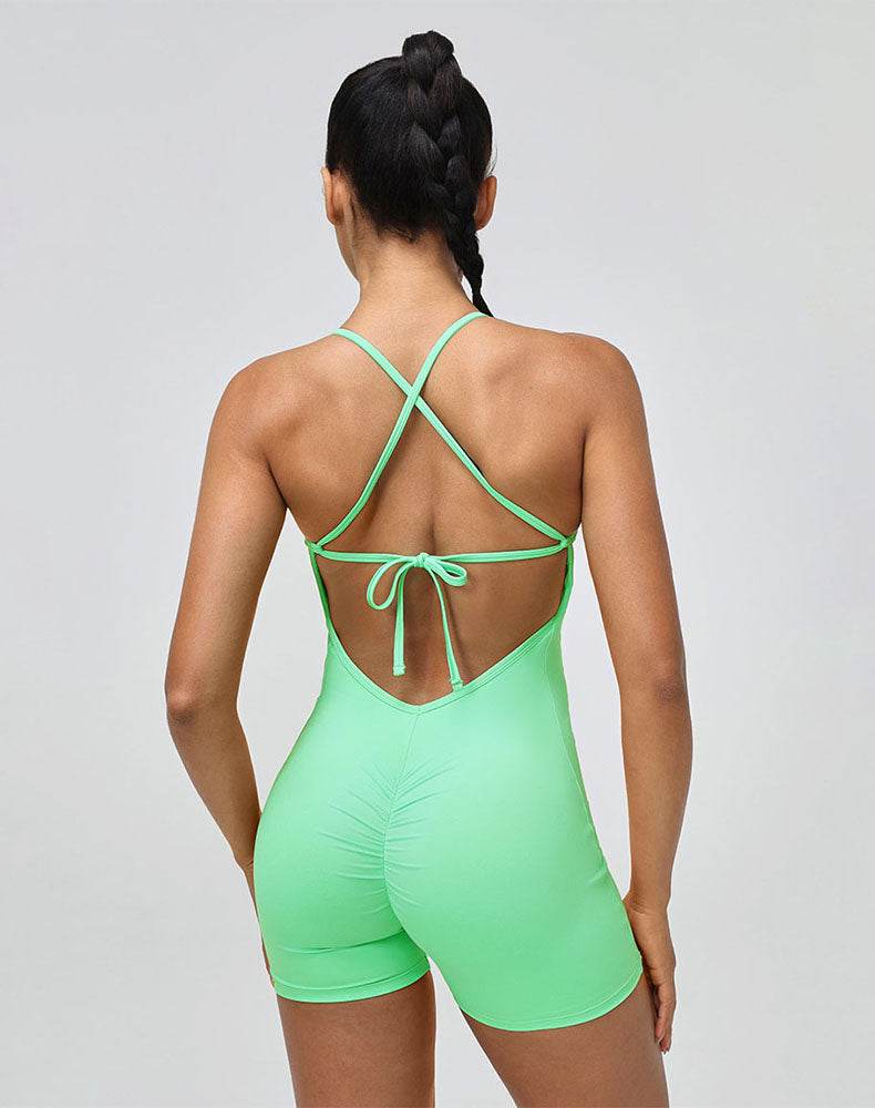 Yoga Shorts Jumpsuits Sleeveless One Piece Bodysuits