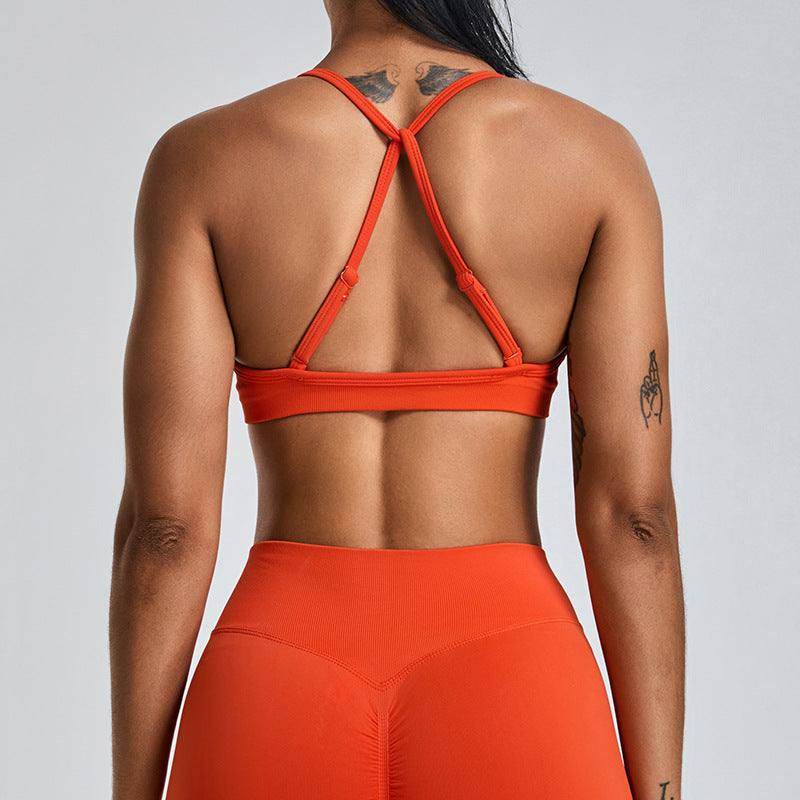 Cross Back Sports Bra with Adjustable Strap